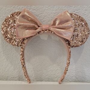 Minnie Mouse Sequined Ear Headband for Adults – Rose Gold